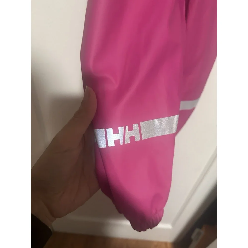 HELLY HANSEN Pink Bib Pants Yellow Straps Top Youth Size 104/4 Girls